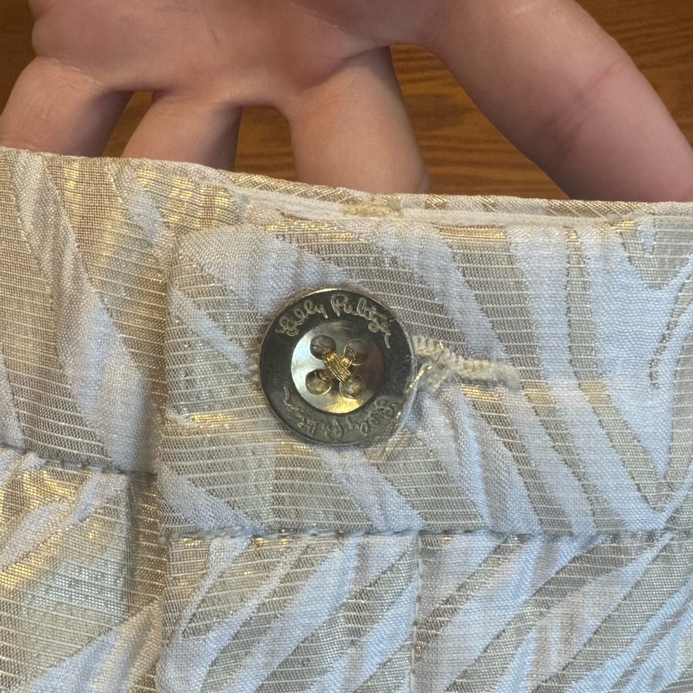 Lilly Pulitzer Gold and Cream Zebra-Pattern Shorts - Picture 5 of 10